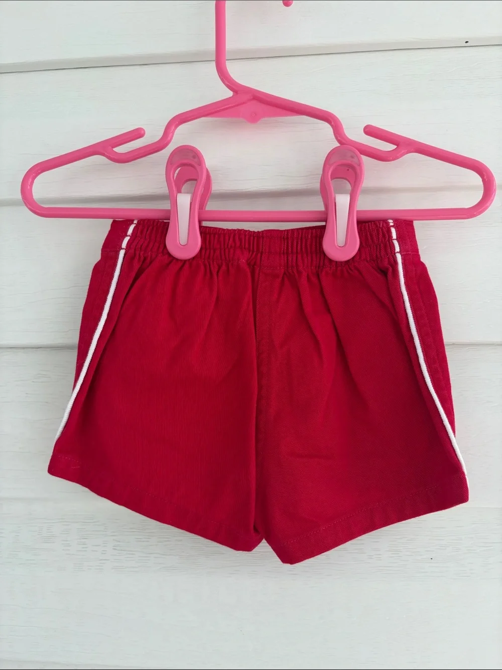 Vintage Y2K Baby Shorts 3-6 Months NWT Red Sailor Button Cotton Shorts